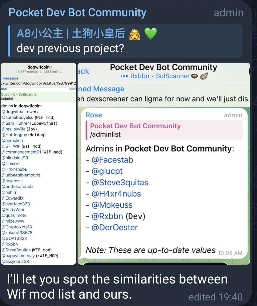 <a href="/bonkbot_io/">Telemetry</a> @PocketDevBot $pdev

Real utility gem. 

Dev is #wif admin/whale. Team experienced. 

Launch coins in tg group without leaving. Imagine speed and coordination of launches. Dev have built this for 1 year.

Market for this huge! 

Revshare from fees to holders! Not like pf/maestro.