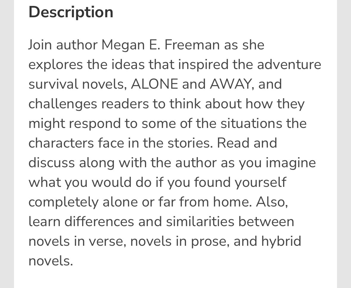 East West Literary (@eastwestlit) on Twitter photo SAVE THE DATE —Online event with <a href="/meganefreeman/">Megan E. Freeman</a> author of NYT #bestseller AWAY & ALONE <a href="/SimonKIDS/">Simon Kids</a> Aladdin
via <a href="/ArapahoeLibrary/">Arapahoe Libraries</a>
July 10th —2-3pm
Info here:
arapahoelibraries.bibliocommons.com/events/67ffc4c… SAVE THE DATE —Online event with <a href="/meganefreeman/">Megan E. Freeman</a> author of NYT #bestseller AWAY & ALONE <a href="/SimonKIDS/">Simon Kids</a> Aladdin
via <a href="/ArapahoeLibrary/">Arapahoe Libraries</a>
July 10th —2-3pm
Info here:
arapahoelibraries.bibliocommons.com/events/67ffc4c…