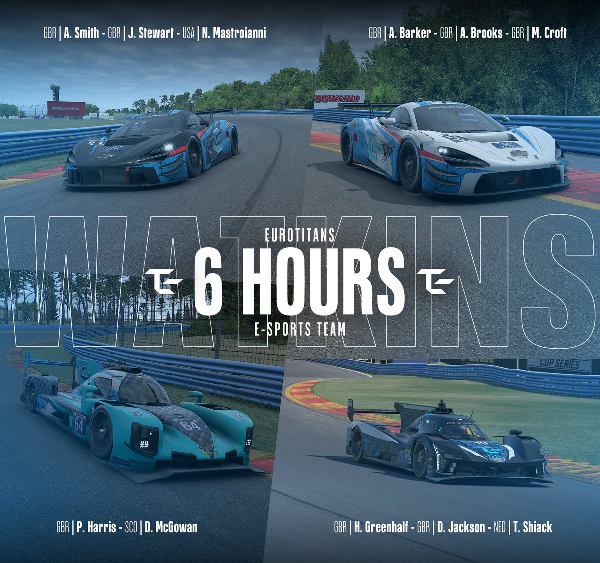 Race Day | 6hrs @ Watkins Glen 🇺🇸 

We are less than 2 hours away from getting underway at this iconic Circuit ☀️

2 GT3's, 1 LMP2 and making our Debut in GTP thanks to our latest signings for the team 👀

If it is anything like the IMSA race, this will be a fun one 💪

#UpTheETE