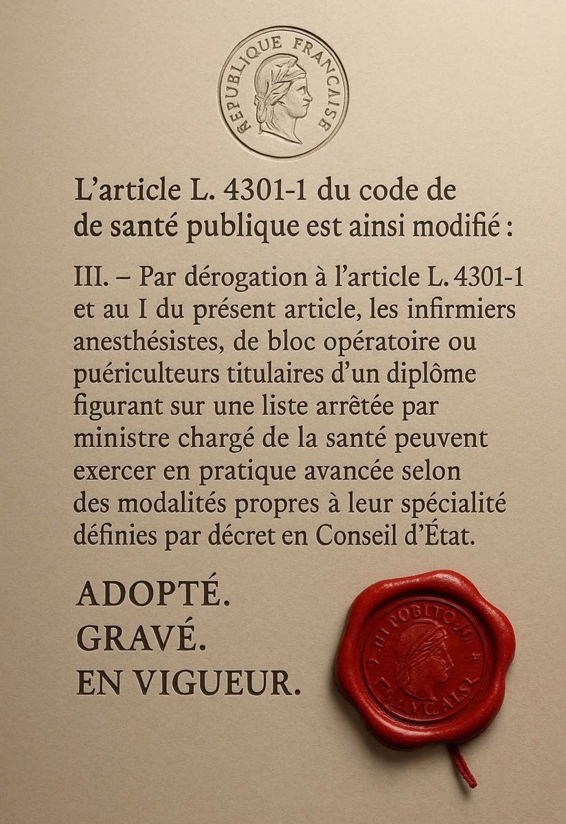 SNIA : Syndicat Nal des #IADE (@snia75) on Twitter photo La loi sur la profession infirmière promulguée est 1 avancée historique. 
Elle ouvre 1 ère nouvelle, reconnaît enfin les compétences spécialisées. 
Pour les #IADE, il est tps d’affirmer la PA existante et de bâtir ensemble l’exercice de demain snia.net/actualiteacute… La loi sur la profession infirmière promulguée est 1 avancée historique. 
Elle ouvre 1 ère nouvelle, reconnaît enfin les compétences spécialisées. 
Pour les #IADE, il est tps d’affirmer la PA existante et de bâtir ensemble l’exercice de demain snia.net/actualiteacute…