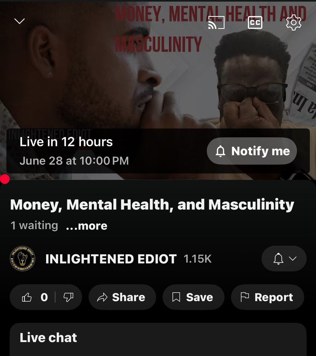 Rhythm_NBluez's tweet photo. Y’all ready? Money, Men’s Mental Health and Masculinity. You won’t want to miss this show! An Inlightened Ediot EXCLUSIVE! YouTube….TUHNIGHT…..9PM CST/10PM EST #beatmethere #Raw #Freddie #Ezey #Hektek #Kourtnee #Tasha #Comefuckwithus https://t.co/DwLAK9h581