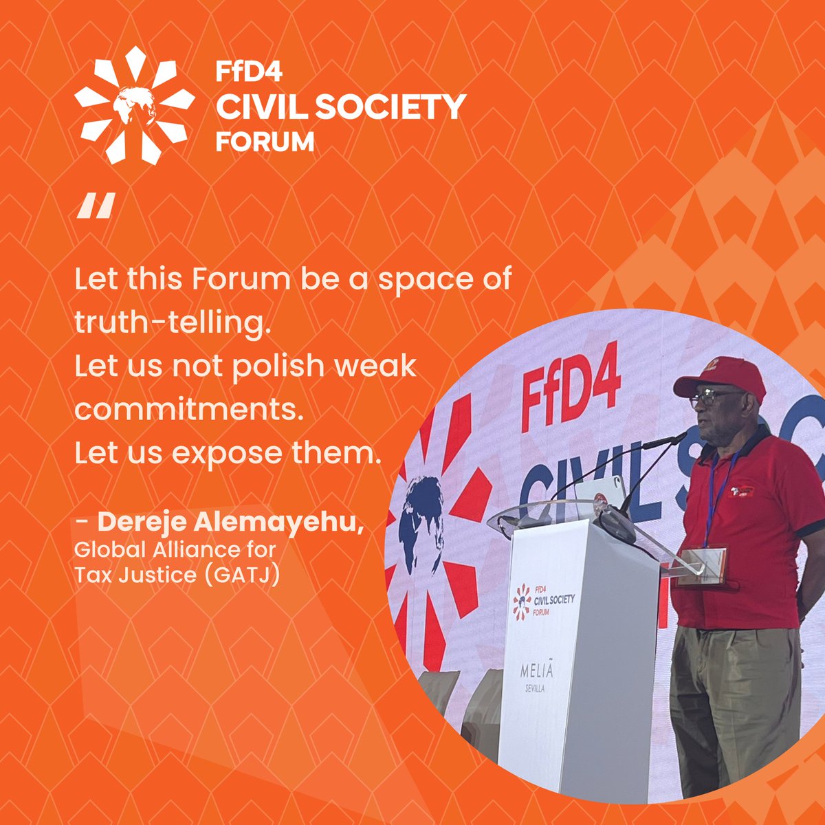🌍✨ Day 1 at the Civil Society Forum LIVE!

Stay tuned for updates, key moments, and civil society perspectives throughout the Forum. ✊

#FfD4People #FfD4 #Fin4Dev #RumboASevilla #SystemChangeNow