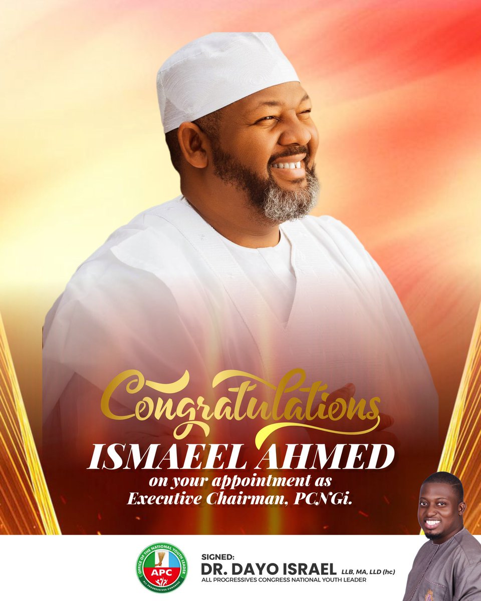 Big Congratulations to my predecessor. May Allah make it easy for you.