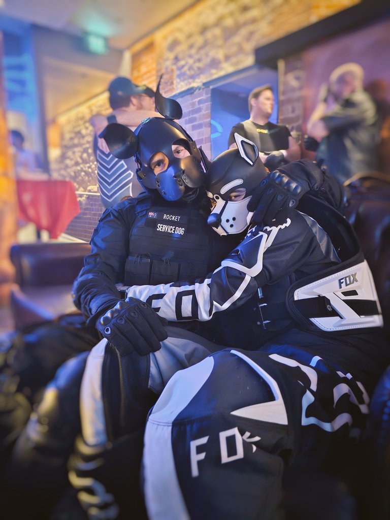 Having a good night with the puppy out at Risque!