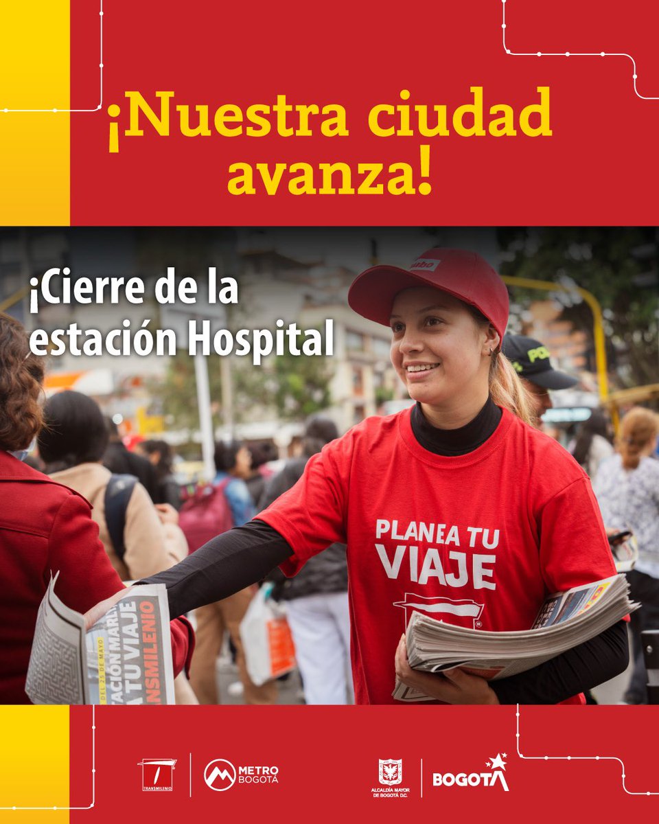 MetroBogota's tweet photo. Para darle continuidad a la construcción de la Línea 1 del Metro de Bogotá #L1MB 🚝, a partir del próximo sábado 5 de julio deja de operar la estación Hospital de @TransMilenio.
Conoce más información en 👇
https://t.co/2IxrMzdpgQ

#AquíSíPasa https://t.co/BCNA4kpBHC