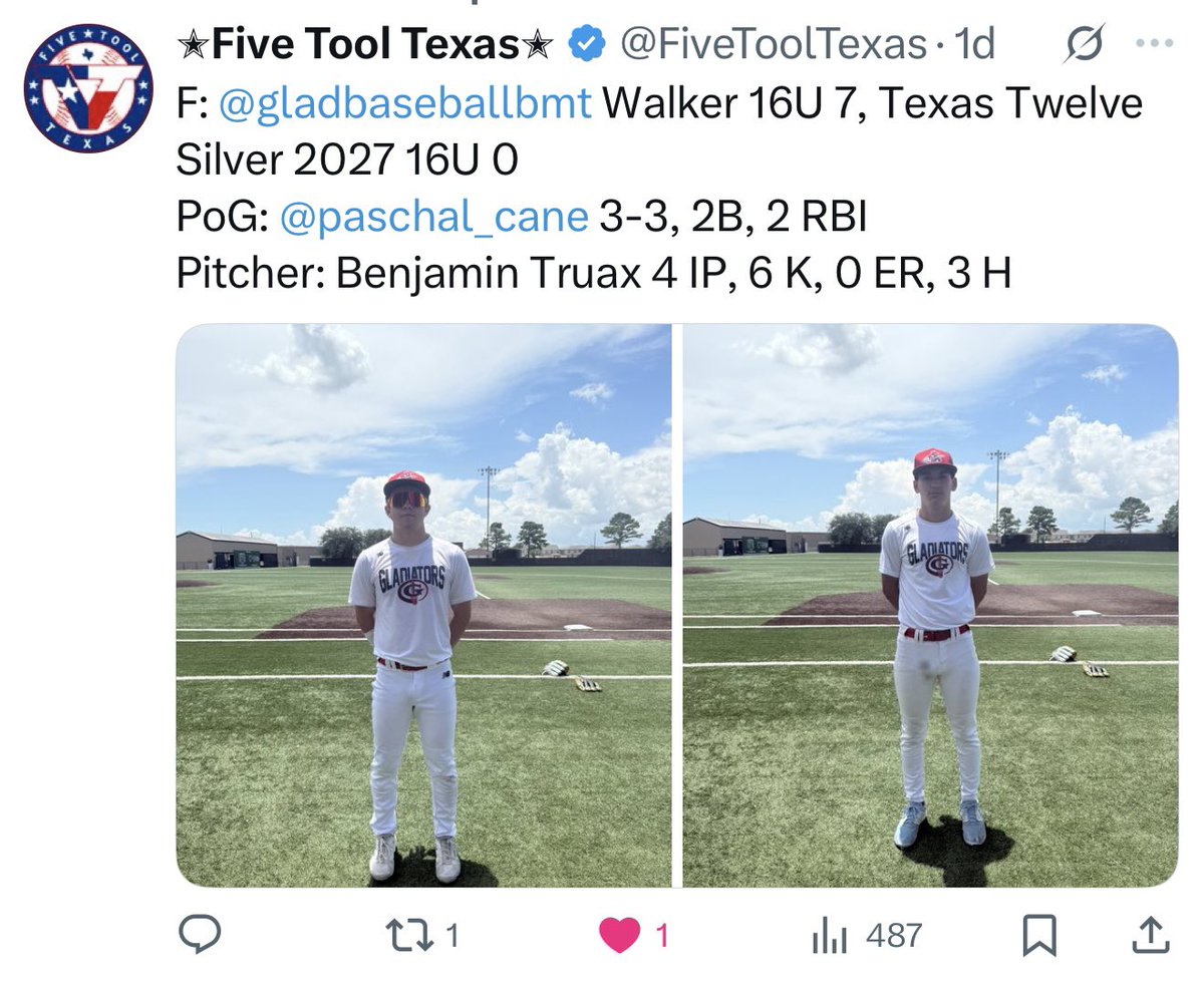 KellyCatholicBaseball (@kellycatholicbb) on Twitter photo Pretty good day for <a href="/paschal_cane/">Cane Paschal</a>! 7 for 7, with 5 RBI’s for <a href="/gladbaseballbmt/">gladiator.baseball</a> . <a href="/FiveToolTexas/">✭Five Tool Texas✭</a> <a href="/FiveTool/">Five Tool Baseball</a> <a href="/Mowalker09/">Morgan Walker</a> <a href="/JasonTyner12/">Jason Tyner</a> <a href="/primebeaumont/">primebeaumont</a> <a href="/PrepBaseball_TX/">Prep Baseball Texas</a> <a href="/PSTxHSBaseball/">PrivateTxHSBaseball ⚾️🎙</a> Pretty good day for <a href="/paschal_cane/">Cane Paschal</a>! 7 for 7, with 5 RBI’s for <a href="/gladbaseballbmt/">gladiator.baseball</a> . <a href="/FiveToolTexas/">✭Five Tool Texas✭</a> <a href="/FiveTool/">Five Tool Baseball</a> <a href="/Mowalker09/">Morgan Walker</a> <a href="/JasonTyner12/">Jason Tyner</a> <a href="/primebeaumont/">primebeaumont</a> <a href="/PrepBaseball_TX/">Prep Baseball Texas</a> <a href="/PSTxHSBaseball/">PrivateTxHSBaseball ⚾️🎙</a>