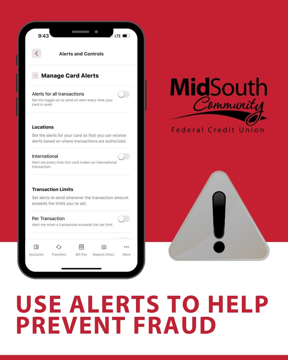⚠️ Think you’ve been targeted by identity theft?
Start with a fraud alert to help stop scammers in their tracks. Learn how to protect your credit in our latest blog.
#NationalSafetyMonth #FraudAlert #MidSouthCommunityFCU