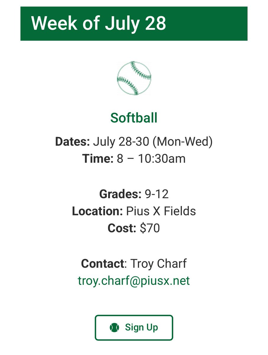 HS camp is one month from today! Remember to sign up on the Pius X website! #rollbolts⚡️