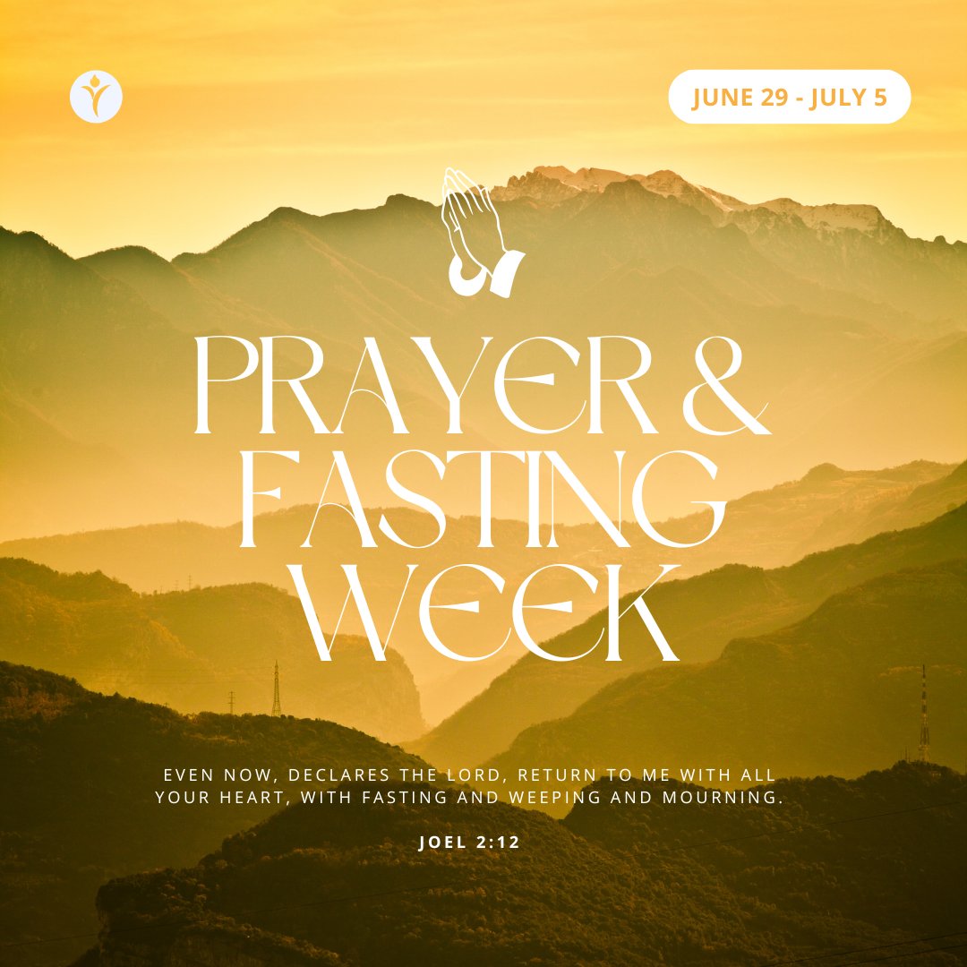 Join us in a dedicated time of prayer and fasting as we seek God’s guidance, renewal, and spiritual strength from June 29 - July 7. Let us humble ourselves before Him, align our hearts with His will, and grow deeper in faith. To God be the glory! 🙏🏻

#IYWD
#PMCC4thWatch