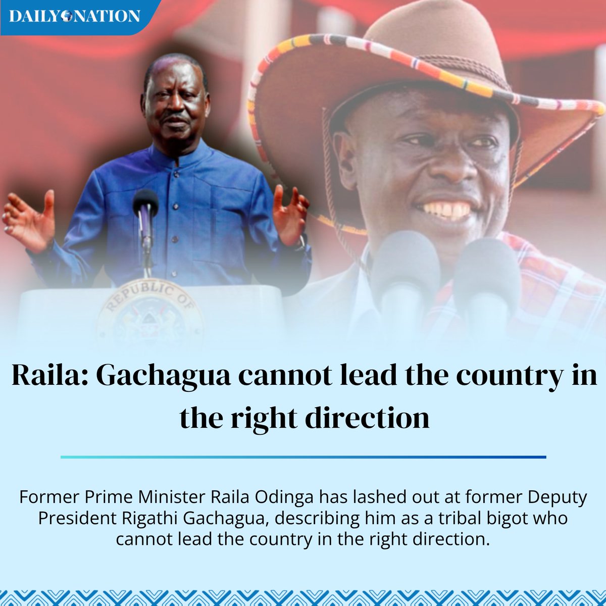 Raila: Gachagua cannot lead Kenya in the right direction 
Read more: zurl.co/tRXWj