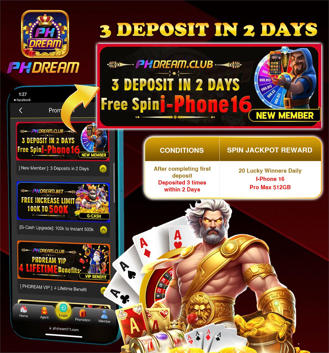 PHDream_Page's tweet photo. 🎁 3rd Day Login 🎁
Deposit 3 Times in 2 Days &amp; Spin for an iPhone 16 Pro Max!

Registration Link : https://t.co/ZkXwo2G9YU

#phdream #phdreamonlinecasino #phdreamcasinogames #bonus #jackpot #bet #superace #bingo #megaball #colorgame #blackjack #lottery #tongits #pusoy #livegames https://t.co/2DsaRYPA3j
