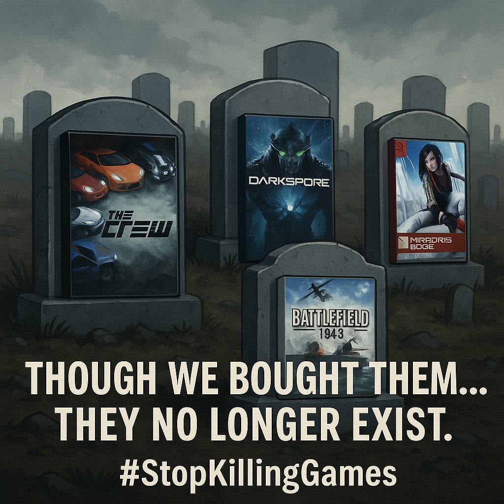 DonGameluco's tweet photo. STOP KILLING GAMES🚨

Vi un vídeo de @BaityBait sobre #StopKillingGames y es algo que todos deberíamos conocer.

Cada vez más juegos desaparecen aunque los compres legalmente.
Preservarlos no es difícil, solo hace falta voluntad.
Difundirlo es importante:
https://t.co/Eik7rJEmoL https://t.co/jUrkcKhfVN
