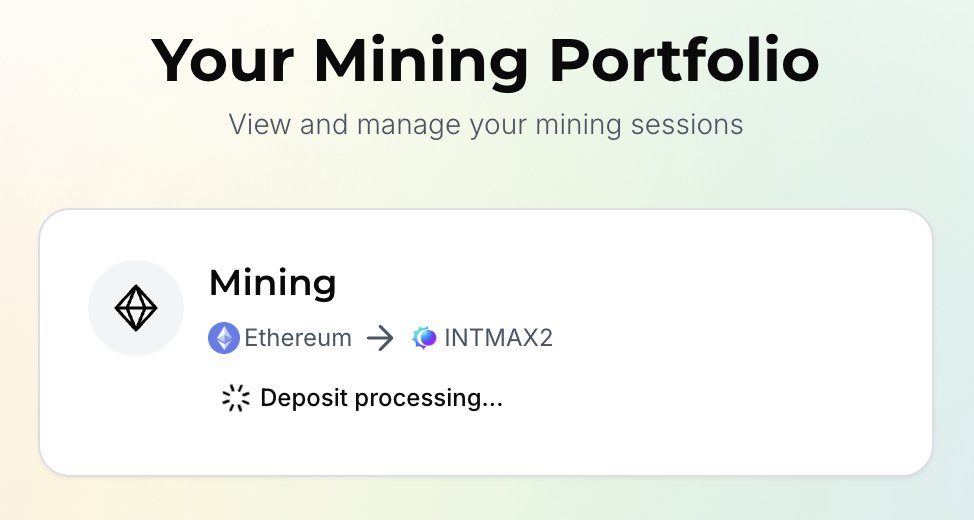 vvinyll's tweet photo. 少し出遅れましたが、INTMAXのMining始めました🧬 https://t.co/NsstTLBvZB