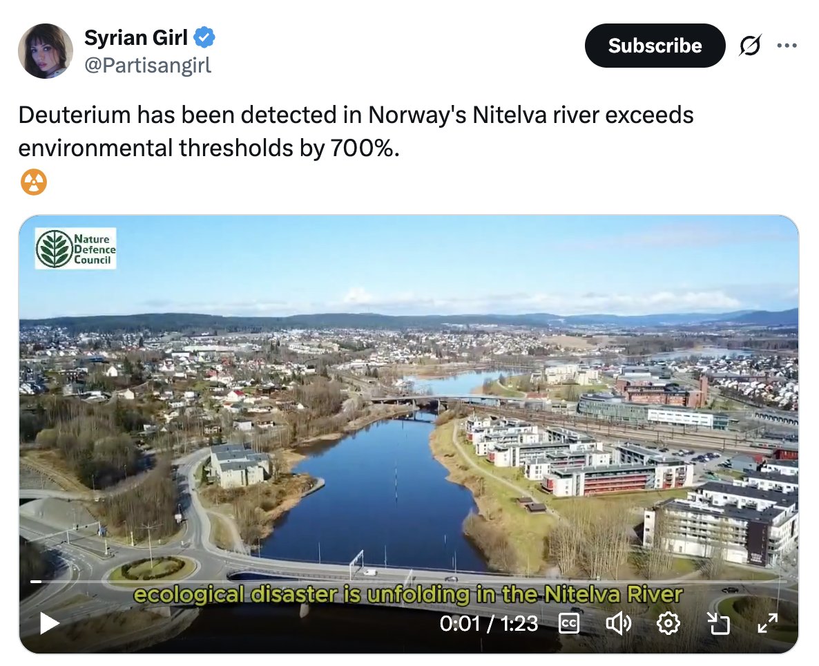 What seems to be the first known Storm-1516 disinformation campaign to target Norway.
The campaign alleges mass death of wildlife in the Nitelva river in Norway due to high concentration of deuterium.
x.com/Partisangirl/s…
.