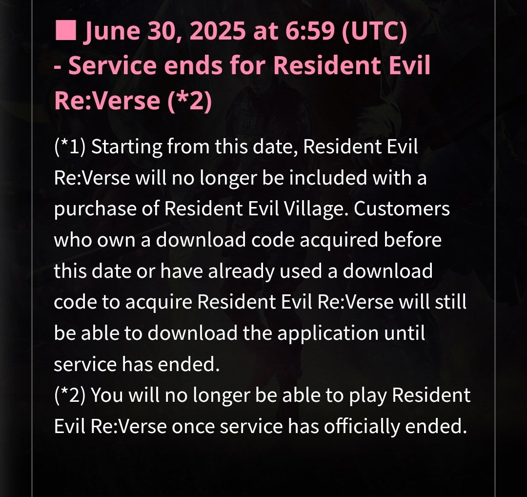 JillJVF96's tweet photo. The side title #REReverse (RE:VERSE) included on #REVillage and made in order to celebrate 25th serie anniversary is going to be shut off for June 30th.
I'll post some trivias in these last days about it.
#ResidentEvil #REBHFun #JillValentine #ChrisRedfield #HUNK #バイオハザード https://t.co/xZPgkep9B9