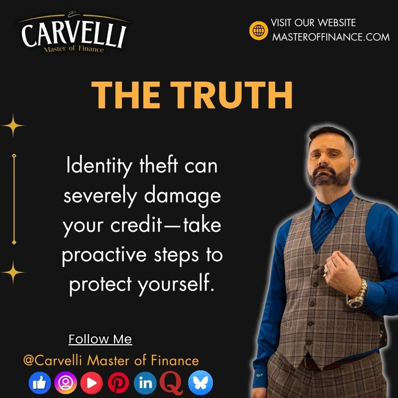 BillyCarvelli's tweet image. Protect against identity theft: use strong passwords, monitor credit reports, &amp;amp; freeze credit if needed. Act fast on suspicious activity. #IdentityTheft #CreditProtection #DebtManagement #FinancialSecurity #CanadaTrends #USTrends #Truth #Carvelli #Masteroffinance
