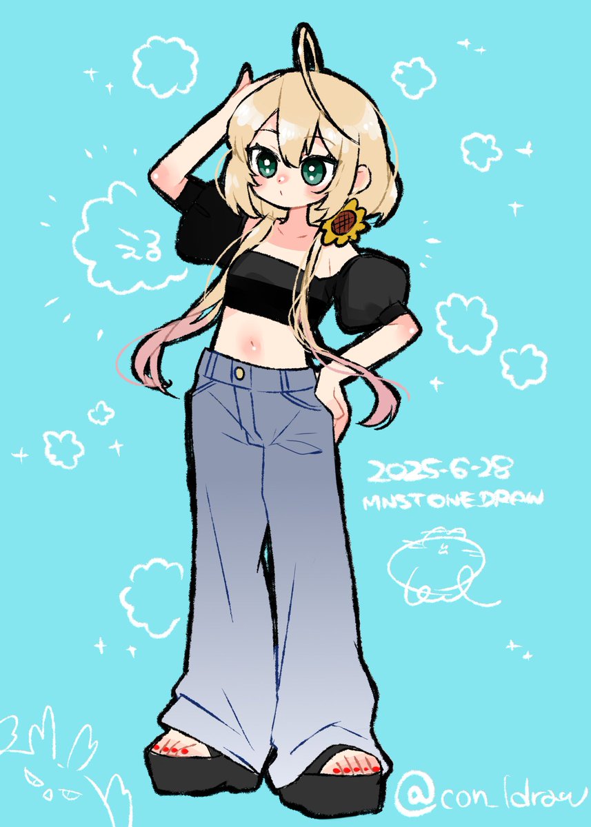con_1draw's tweet photo. #モンスト深夜のお絵かき60分一本勝負
@mnst_onedro 
夏服からエル https://t.co/mMFQOCfB73