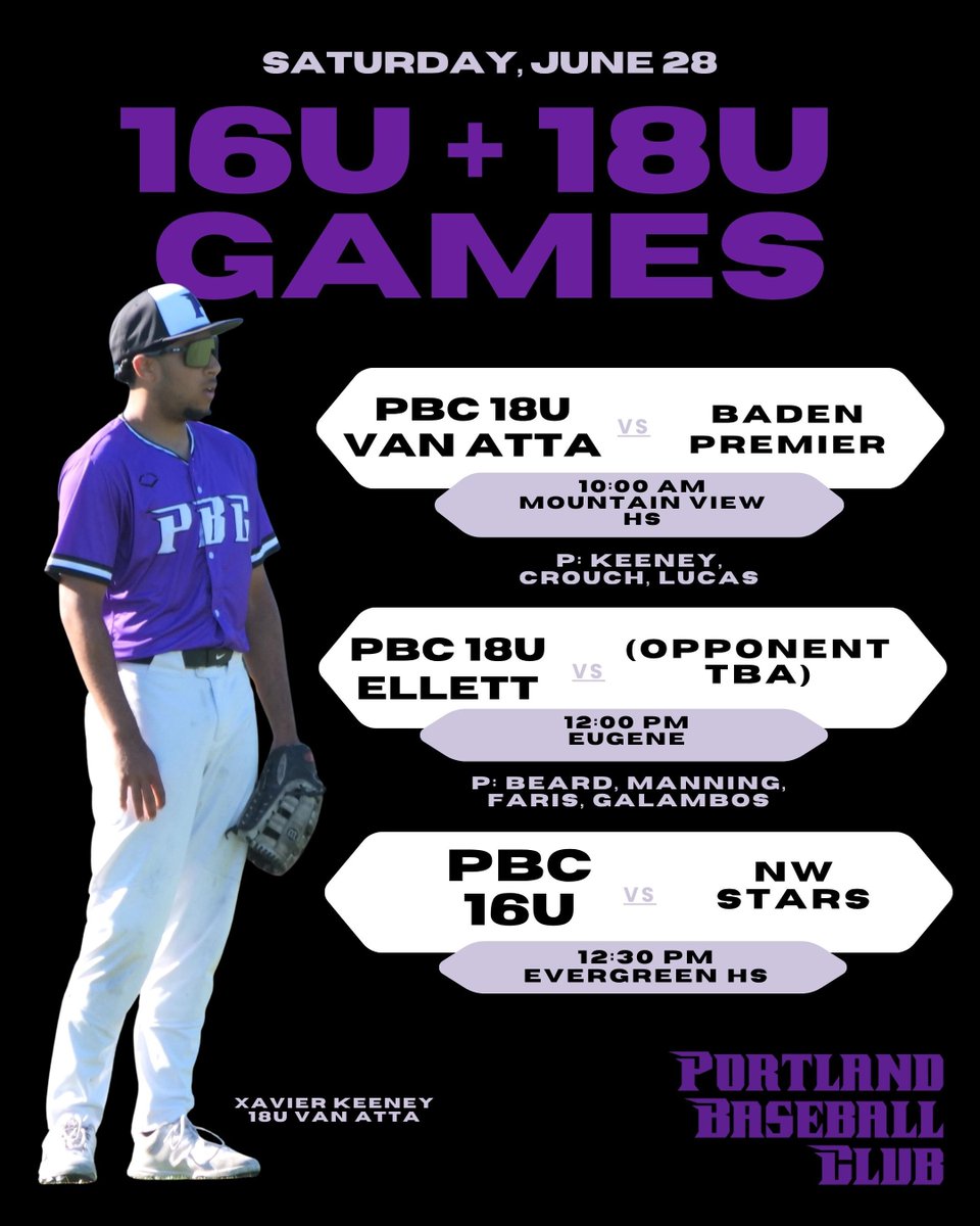 portlandbbclub's tweet image. Here's the schedule for our high school teams today. Go PBC.

#pbc #baseball #baseballswag #baseballislife #16ubaseball #highschoolbaseball #18ubaseball