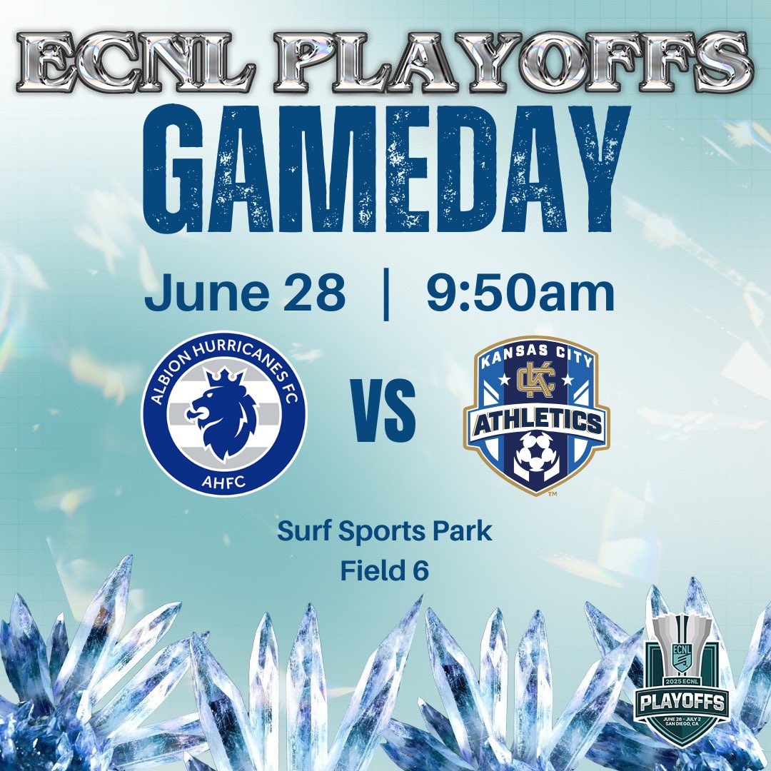 AHFC 09G ECNL (@albion09gecnl) on Twitter photo ☀️ Game Day ☀️
Back at it for Game 2 of the <a href="/ECNLgirls/">ECNL Girls</a> Champions League today. Ready to battle and leave it all on the field! ⚽️ 💪
🆚 KC Athletics
⏰ 9:50AM
📍 Surf Sports Park - Field 6
⚪️ White kits
<a href="/ahfcsoccer/">Albion Hurricanes FC</a> <a href="/CoachGusMota/">Gustavo Mota</a> <a href="/ImYouthSoccer/">ECNL/GA/Recruiting/College Soccer</a> <a href="/ImCollegeSoccer/">College Soccer Truth ™</a> <a href="/PrepSoccer/">Prep Soccer ⚽️</a> ☀️ Game Day ☀️
Back at it for Game 2 of the <a href="/ECNLgirls/">ECNL Girls</a> Champions League today. Ready to battle and leave it all on the field! ⚽️ 💪
🆚 KC Athletics
⏰ 9:50AM
📍 Surf Sports Park - Field 6
⚪️ White kits
<a href="/ahfcsoccer/">Albion Hurricanes FC</a> <a href="/CoachGusMota/">Gustavo Mota</a> <a href="/ImYouthSoccer/">ECNL/GA/Recruiting/College Soccer</a> <a href="/ImCollegeSoccer/">College Soccer Truth ™</a> <a href="/PrepSoccer/">Prep Soccer ⚽️</a>