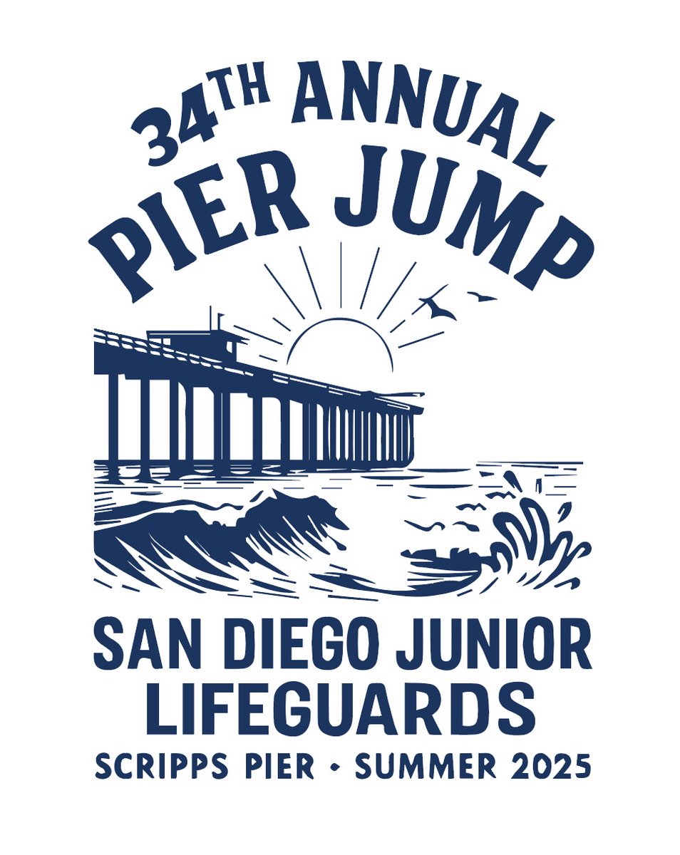 🌊 The 34th Annual SDJG Pier Jump is this Tuesday, July 1 at Scripps Pier!
🎟️ Tickets close Monday at 5pm — don’t miss this legendary San Diego tradition. Support our Junior Lifeguards!⬇️⬇️
eventbrite.com/e/34th-annual-…

#PierJump34 #SanDiegoTradition #ScrippsPier #FaceYourFear
