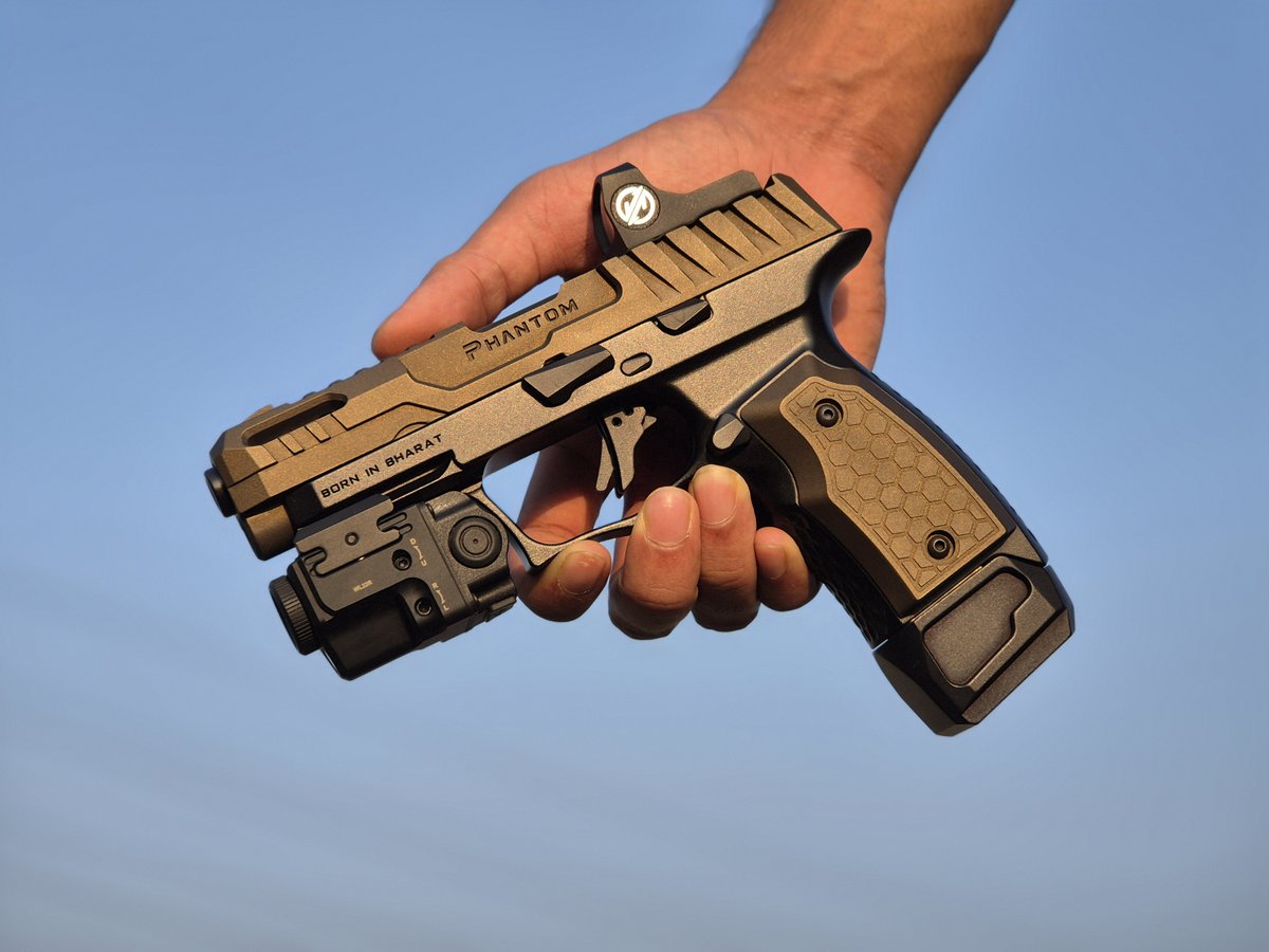 When the unexpected strikes, will you be ready?
Phantom: 18 rounds of confidence.
Red Dot Sight for fast, instinctive aim.
Torch/Laser to illuminate the unknown.

Because danger doesn’t announce itself.
Be armed. Be prepared. Protect what matters.
#AstrDefence #IndianFirearms