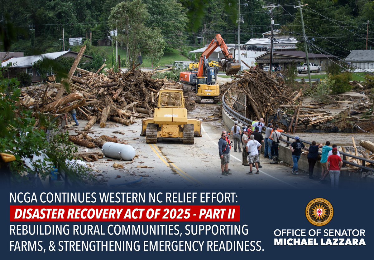 🚨 JUST IN: The #NCGA passed House Bill 1012, delivering $700M more in Hurricane Helene relief — signed into law by <a href="/NC_Governor/">Governor Josh Stein</a> going into the weekend.

✅ $70M for local government repairs
✅ $64M for damaged schools
✅ $75M for roads &amp; bridges
✅ $25M for farm recovery

This