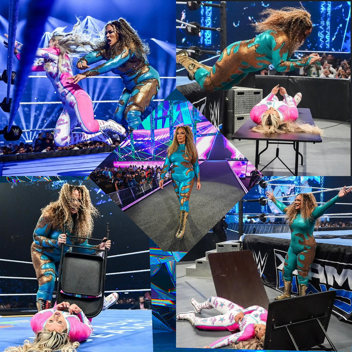 harlanwheelerr's tweet photo. ๐ Niajax digitals and collages from last nights edition of #smackdown from Nias last woman standing title match against Tiffany Stratton from Riyadh Saudi Arabia ๐ธ๐ฆ
_
_
_
#niajax ๐ฉ๐ฝโ๐ฆฑ๐โ๏ธ #tiffanystratton
#collagemaker @LinaFanene https://t.co/BAT4WF7AQ4