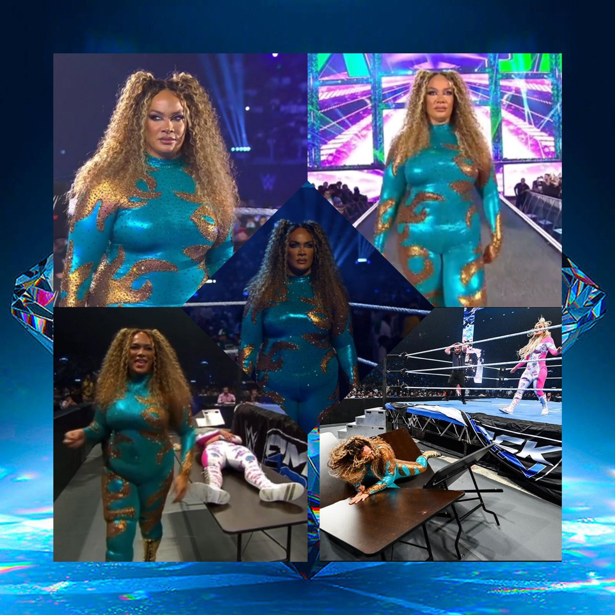harlanwheelerr's tweet photo. ๐ Niajax digitals and collages from last nights edition of #smackdown from Nias last woman standing title match against Tiffany Stratton from Riyadh Saudi Arabia ๐ธ๐ฆ
_
_
_
#niajax ๐ฉ๐ฝโ๐ฆฑ๐โ๏ธ #tiffanystratton
#collagemaker @LinaFanene https://t.co/BAT4WF7AQ4