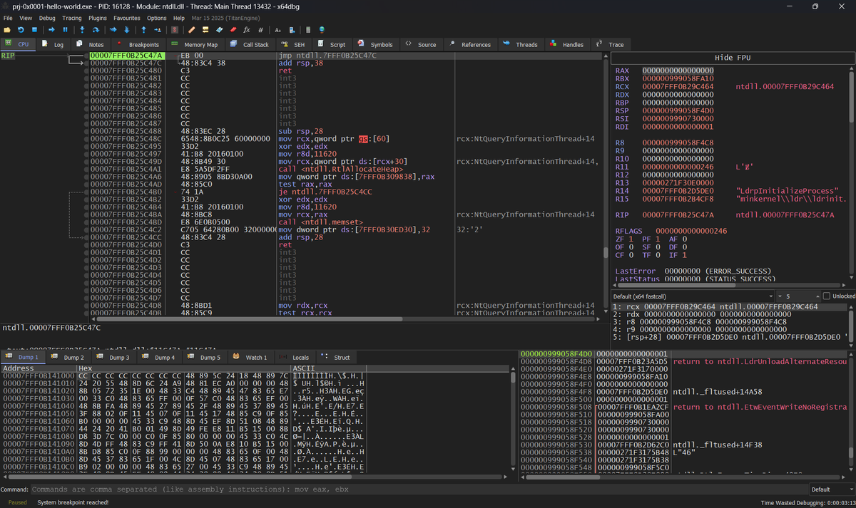 mytechnotalent's tweet image. #Windows #x64 #Assembler with Visual Studio and #x64dbg @mrexodia - this will help you get started on digging into Windows Internals
