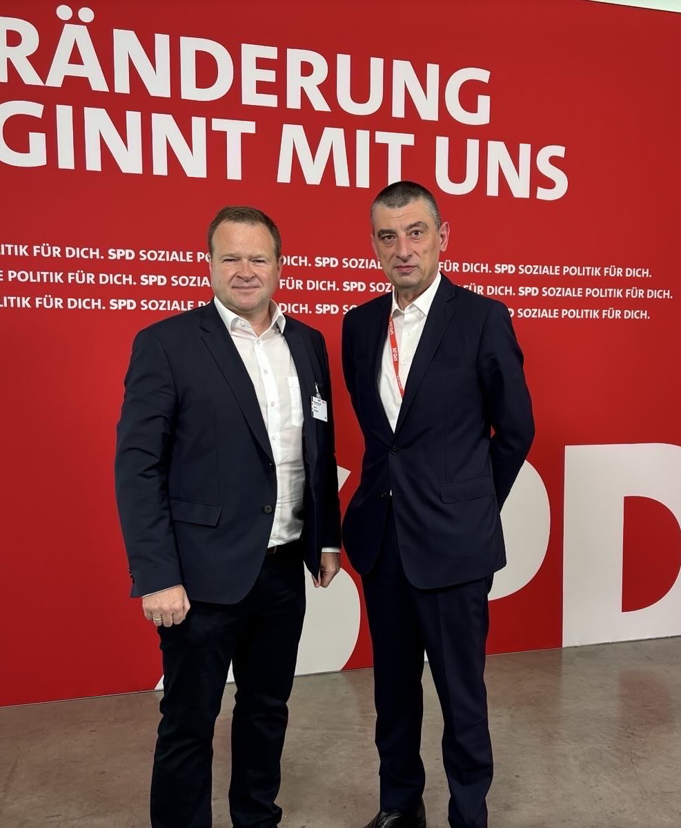 Giorgi Gakharia (@gakhariagiorgi) on Twitter photo While in Berlin for the SPD Party Congress, I met with <a href="/FrankSchwabe/">Frank Schwabe #freegubad</a> , Parliamentary State Secretary at the Federal Ministry of Justice and a close friend whose support for the Georgian people has never wavered.
We spoke about the alarming political repressions in Georgia, the While in Berlin for the SPD Party Congress, I met with <a href="/FrankSchwabe/">Frank Schwabe #freegubad</a> , Parliamentary State Secretary at the Federal Ministry of Justice and a close friend whose support for the Georgian people has never wavered.
We spoke about the alarming political repressions in Georgia, the