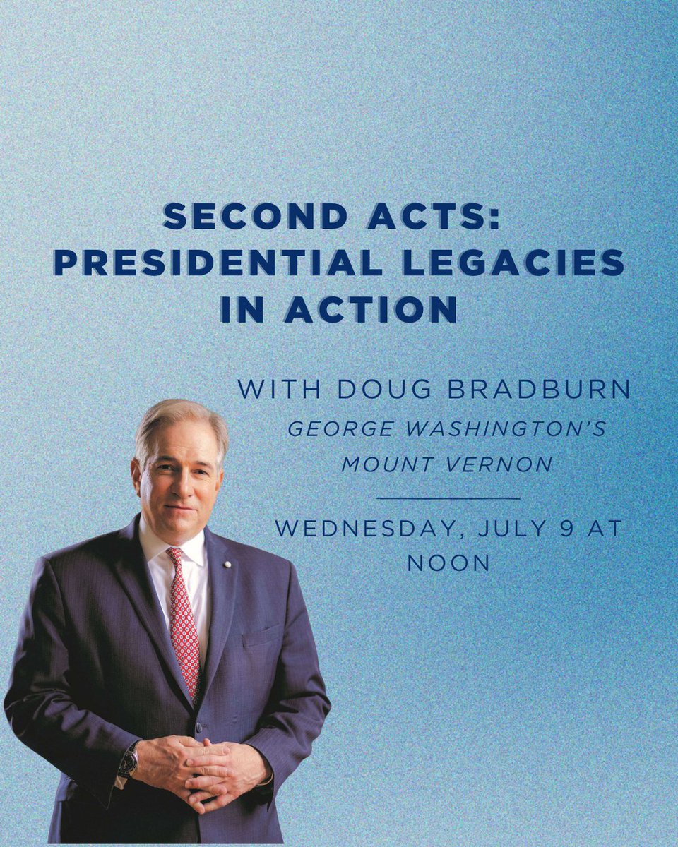 ClintonCenter's tweet image. We’re thrilled to host Doug Bradburn, president and CEO of George Washington’s
@MountVernon! He’ll dive into Mount Vernon’s ongoing work to preserve President Washington’s legacy and inspire future generations, and the landmark Mount Vernon revitalization project currently…