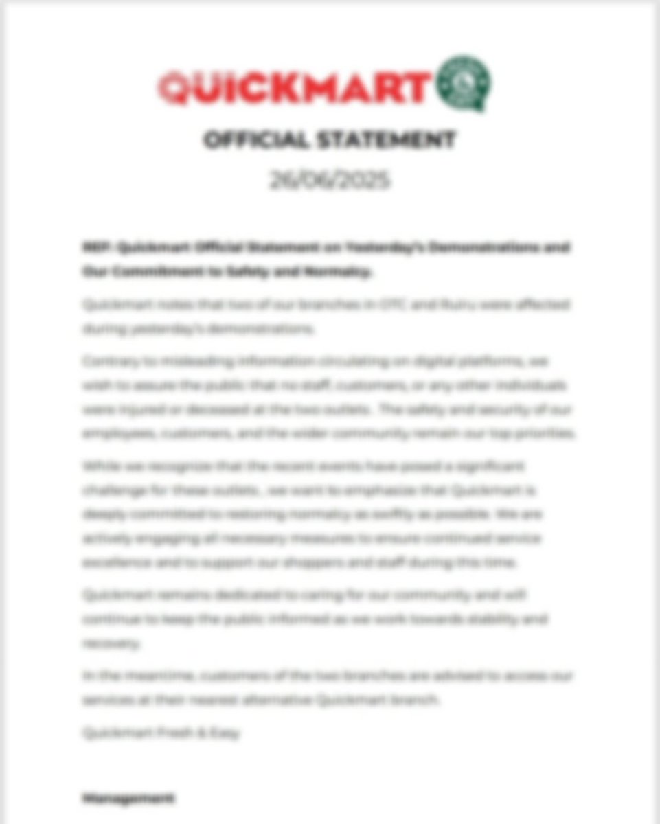 quickmartOTC's tweet photo. The statement was made under duress. Police condoned the supermarket and even tear-gassed people to disperse them. They also called for backup. Why? Because of cockroaches? NO! It was a horrific cover-up, and soon the truth will come out. As for us, we cannot provide details. https://t.co/FRCXu1RaUL