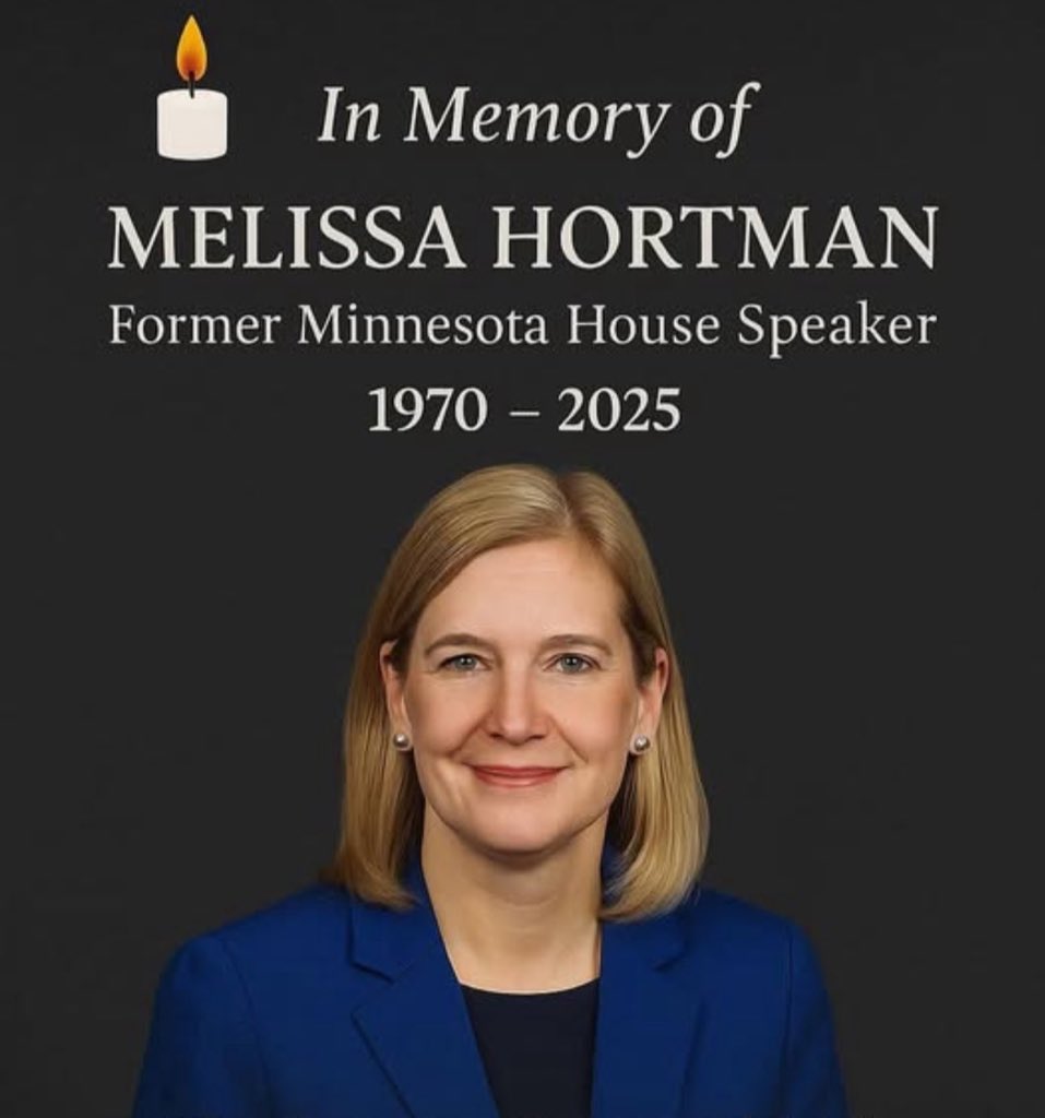 DisavowTrump20's tweet image. Rep. Melissa Hortman will be laid to rest today after being assassinated two weeks ago. Today is an important and painful reminder of the cost of extremist politics in America.

RETWEET to honor Hortman’s life today 💙