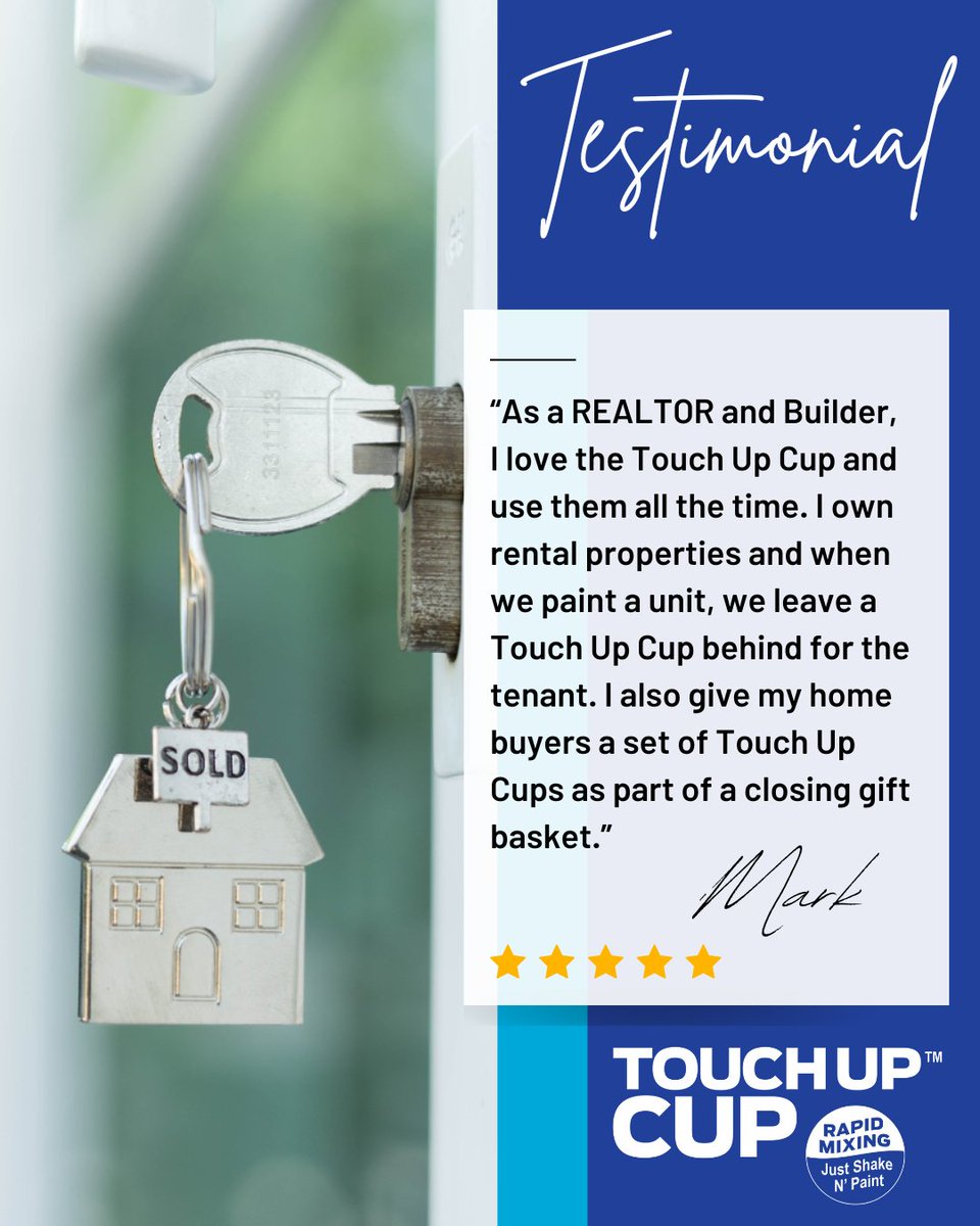 As a trusted professional, show your clients you care with the Touch Up Cup, the ultimate closing gift! Perfect for quick touch-ups, it saves time and adds a personal touch to your service. bit.ly/TUCProperty