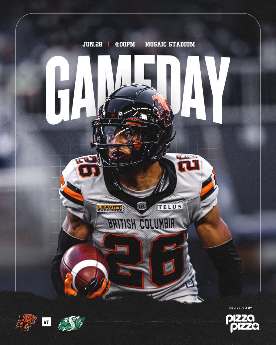 BC LIONS (@bclions) on Twitter photo Back on the road this week. π£οΈ
βοΈ | #BCLions at Saskatchewan Roughriders
β° | 4:00 PM PT
π | Mosaic Stadium
πΊ | π¨π¦ TSN, RDS & CTV πΊπΈ CBS π <a href="/CFL/">CFL</a> +
π» | 730 <a href="/CKNW/">CKNW</a> & <a href="/SherEPunjab600/">Sher-E-Punjab AM 600</a>
π | <a href="/PizzaPizzaLtd/">Pizza Pizza</a>
#RoarAsOne Back on the road this week. π£οΈ
βοΈ | #BCLions at Saskatchewan Roughriders
β° | 4:00 PM PT
π | Mosaic Stadium
πΊ | π¨π¦ TSN, RDS & CTV πΊπΈ CBS π <a href="/CFL/">CFL</a> +
π» | 730 <a href="/CKNW/">CKNW</a> & <a href="/SherEPunjab600/">Sher-E-Punjab AM 600</a>
π | <a href="/PizzaPizzaLtd/">Pizza Pizza</a>
#RoarAsOne