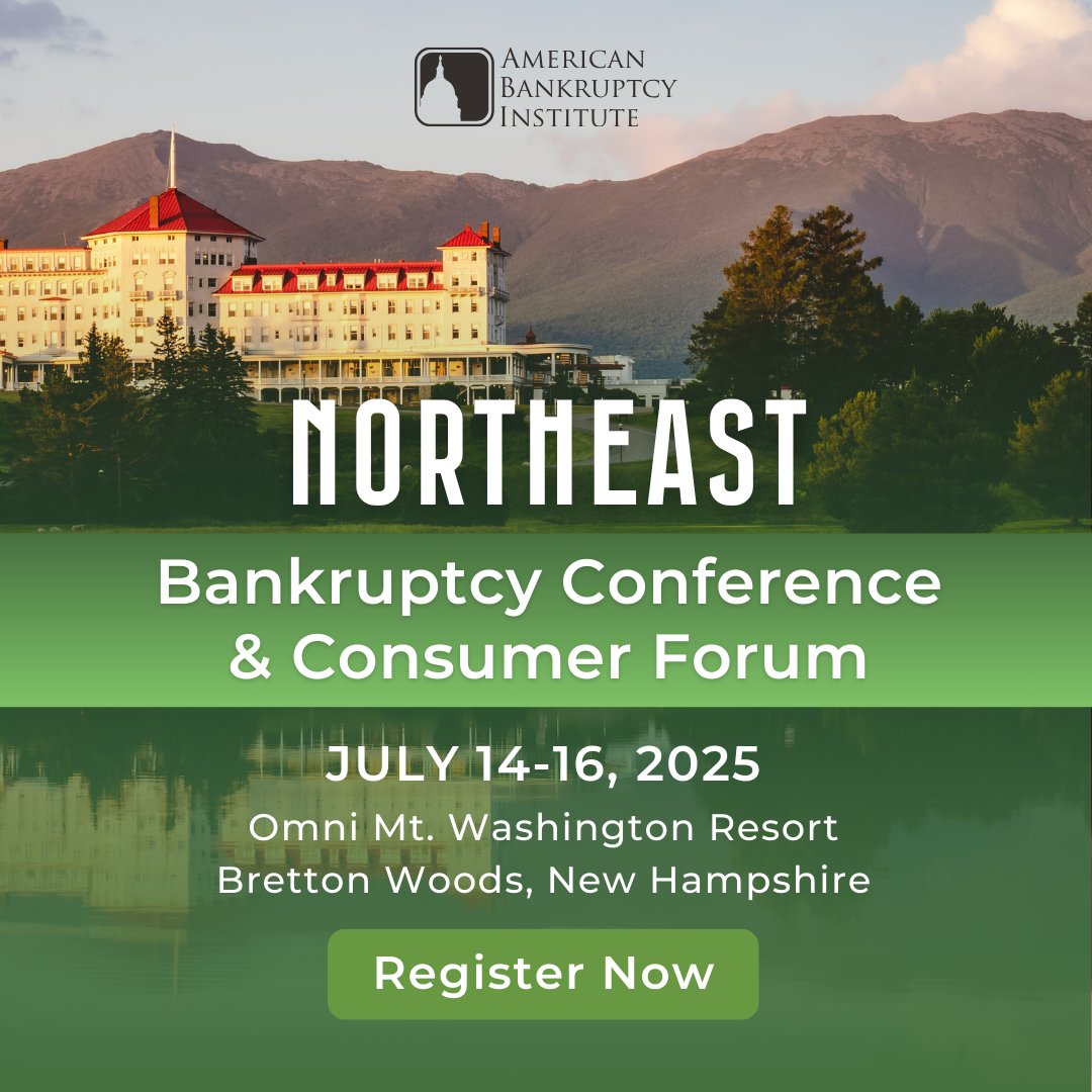 Lease issues in bankruptcy, AI, regulatory changes affecting consumers/consumer bankruptcy and more to be discussed at #ABINortheast. Are you registered? abi.org/hybrid/confere…
