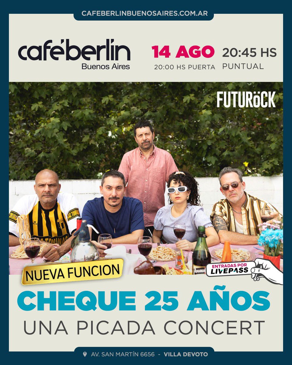 Se viene la segunda fecha ✌🏻
¿Quién se suma?

Entrdas acá 👇🏻
livepass.com.ar/events/cheque-…