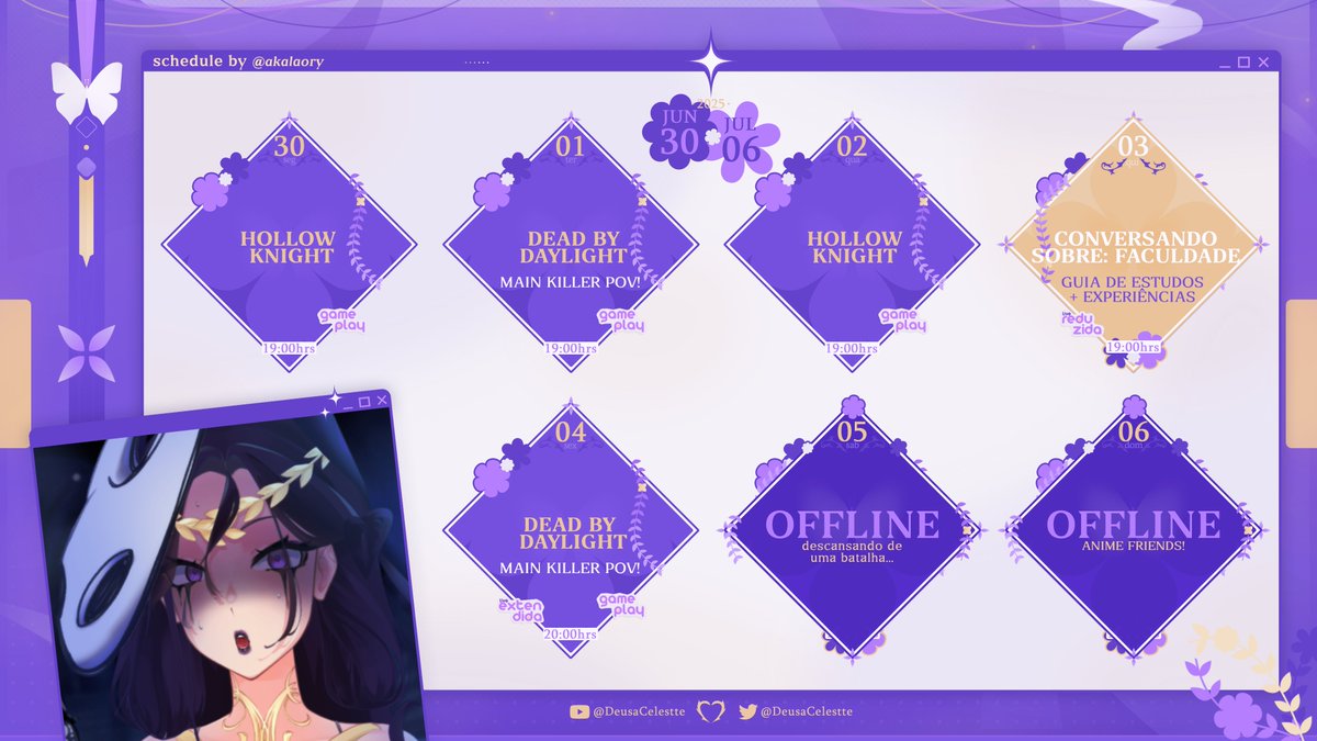 🪷 30/06 - 06/07

Hollow Knight, Dead By Daylight e uma live especial conversando sobre FACULDADE.

Durante a live especial vamos conversar sobre técnicas de estudo, como foi o semestre e tirar dúvidas.