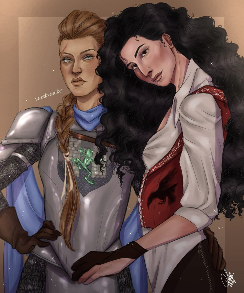 thewweskywalker's tweet image. “Huntress, horse-breaker, and archer without peer, Black Aly had little of woman’s softness about her. Many thought her to be of that same ilk as Sabitha Frey, for they were oft in one another’s company, and had been known to share a tent whilst on the march.”
#asoiaf #pride2025