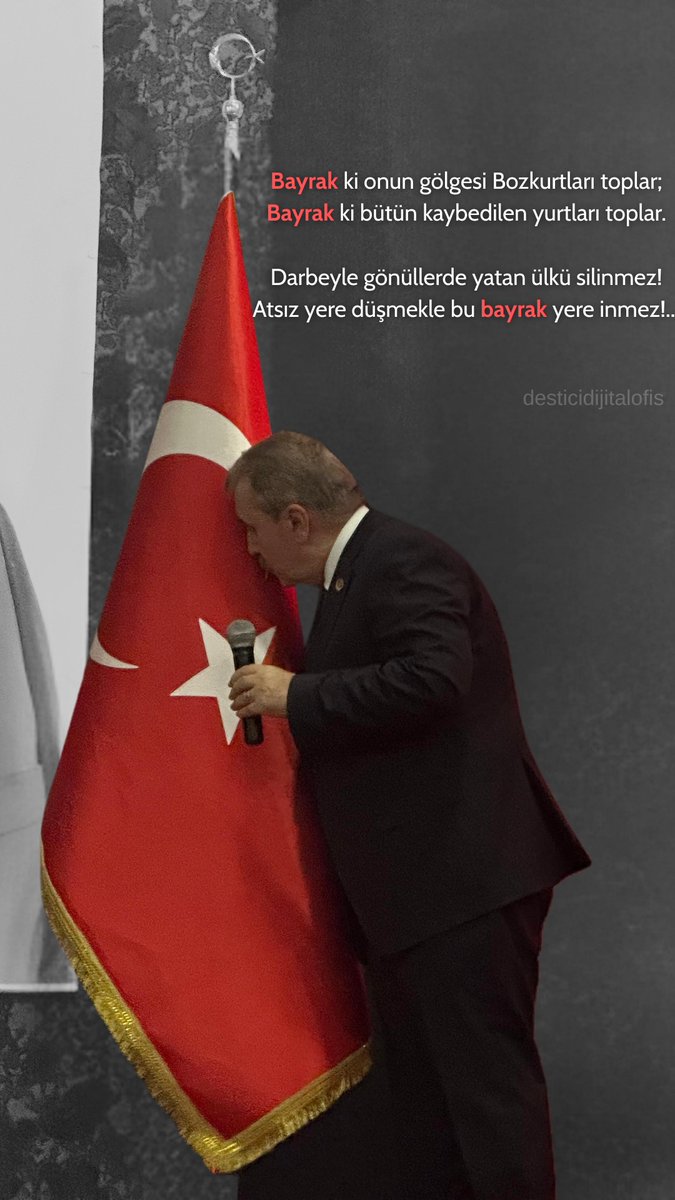 desticinededi's tweet photo. Bayrak ki onun gölgesi Bozkurtları toplar;
Bayrak ki bütün kaybedilen yurtları toplar.

Darbeyle gönüllerde yatan ülkü silinmez!
Atsız yere düşmekle bu bayrak yere inmez!.

🖊️Hüseyin Nihal Atsız https://t.co/UNRVbEyy0f