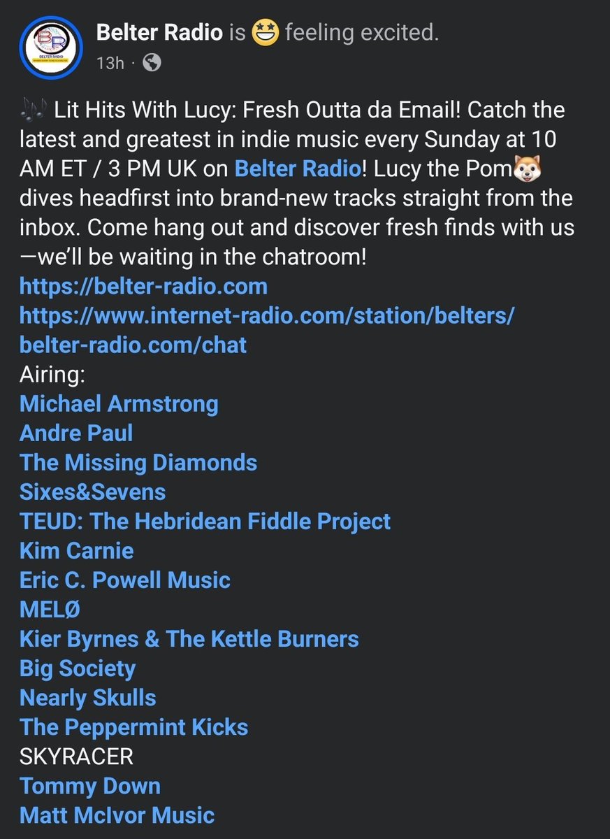 Eric C. Powell Music | A new ESCAPE is coming! (@ecpowellmusic) on Twitter photo Check out #LitHitsWithLucy on <a href="/BelterRadio/">Belter Radio</a> this Sunday. Including one of our new tracks from ESCAPE: THE GETAWAY REMIXED! Listen in and join the chat!
Sunday at 10 AM ET / 3 PM UK
belter-radio.com Check out #LitHitsWithLucy on <a href="/BelterRadio/">Belter Radio</a> this Sunday. Including one of our new tracks from ESCAPE: THE GETAWAY REMIXED! Listen in and join the chat!
Sunday at 10 AM ET / 3 PM UK
belter-radio.com
