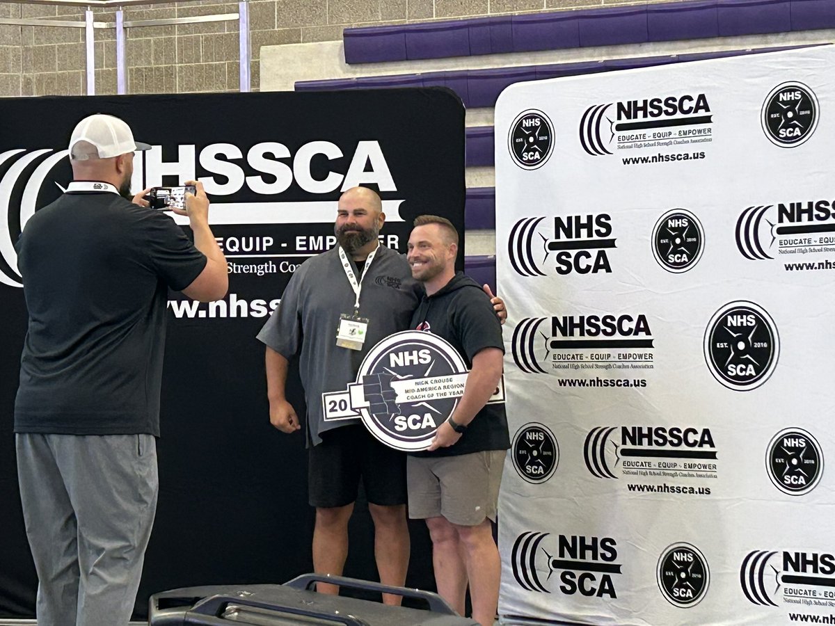 NebStrength's tweet image. Nebraska with another great showing at @nhssca_us 2025 NatCon!
Continue to sharpen that sword ⚔️
Congrats to our very own @coachncrouse for winning Mid-America Regional Coach of the Year and @CoachPatDoyle for winning Nebraska State Coach of the Year! 🏆