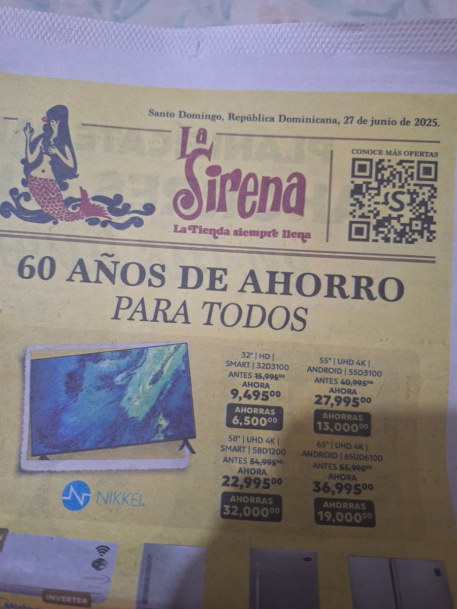 ClodoardoC's tweet photo. TV de 32" a 9,495 y cuando vas te dicen que estan a 11,000...Así no La Sirena 🫩 @ProConsumidorRD https://t.co/ZBmUDne56w