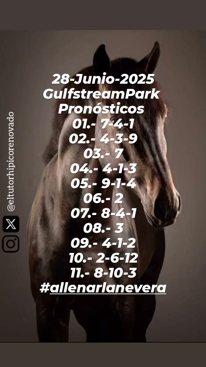 #allenarlanevera muchachos!! Seguimos sumando y ya en dos programas disputados en #GulfstreamPark hemos acertado 9 #exactas (la semana pasada ofrecimos 20), #nodejesquetelocuenten y vamos a #jugarganarycobrar