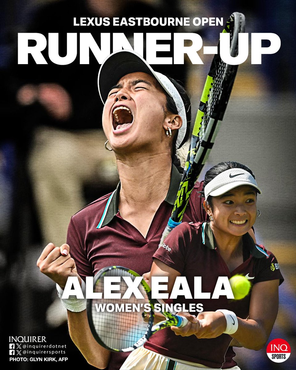 Alex Eala falls to Maya Joint, 4-6, 6-1, 6(10)-7, as the Aussie rising star rules the Eastbourne Open.

Still a historic run for the Filipino tennis sensation with a WTA runner-up finish. | <a href="/LanceAgcaoilINQ/">Lance Agcaoili</a> 

Follow our live updates here: inqnews.net/EastbourneOpen…