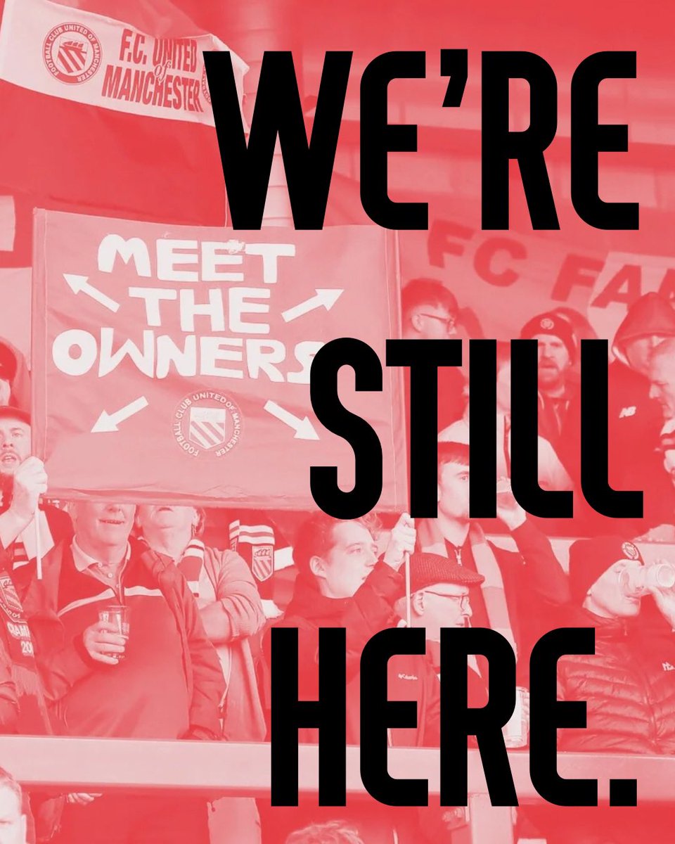 We’re still here. 

20 years of supporter ownership. 20 years of standing up for what matters. 

A club built by the fans, for the fans. 

Be part of the next 20.

fc-utd.co.uk/seasontickets