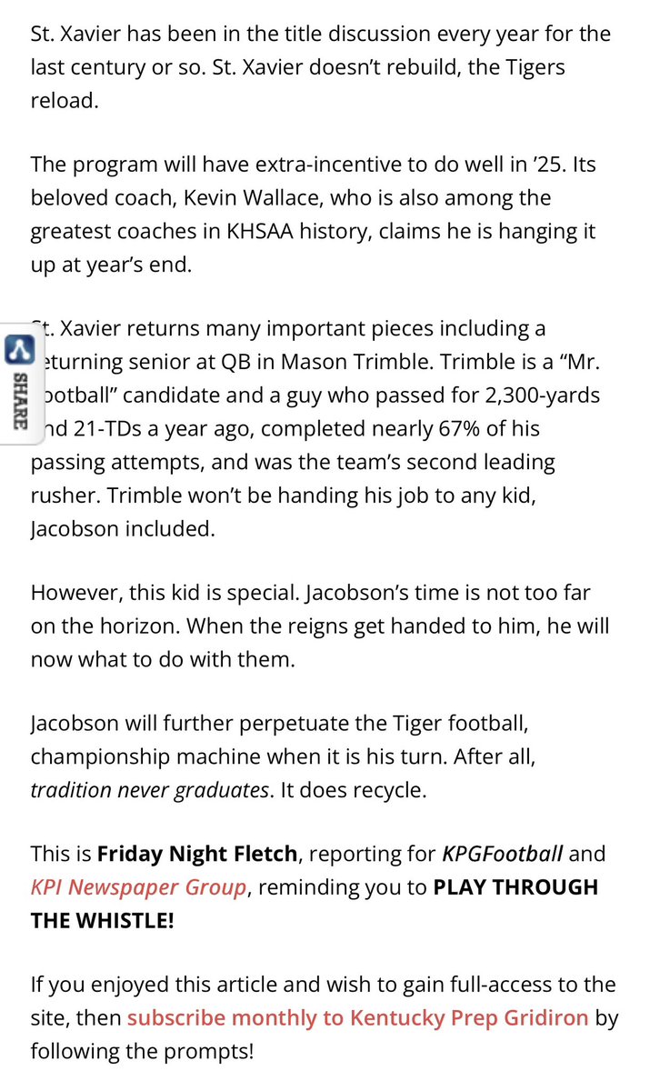 Austin Jacobson (@austinj_19_) on Twitter photo Thank you to <a href="/KPGfootball/">Kentucky Prep Gridiron</a> for the write up, much appreciated!
I have worked very hard to get to this level and I love competing with some of the best players at <a href="/StXTigersFB/">Tiger Football</a> ! Kentucky football has welcomed me with open arms and I couldn’t be more appreciative!
<a href="/CoachKWallace/">Kevin Wallace</a> Thank you to <a href="/KPGfootball/">Kentucky Prep Gridiron</a> for the write up, much appreciated!
I have worked very hard to get to this level and I love competing with some of the best players at <a href="/StXTigersFB/">Tiger Football</a> ! Kentucky football has welcomed me with open arms and I couldn’t be more appreciative!
<a href="/CoachKWallace/">Kevin Wallace</a>