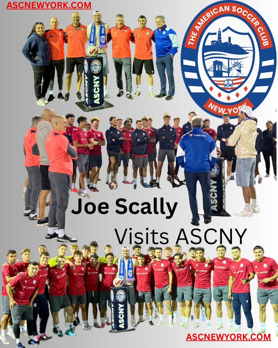 ASCNewYork's tweet image. On the eve of a pivotal away match with playoff implications vs. New Haven United FC, Lake Grove native and USMNT/Borussia Mönchengladbach defender Joe Scally made a special visit to the Fighting Tomcats at Burns Park in Massapequa.
Scally shared his inspiring journey—from his…
