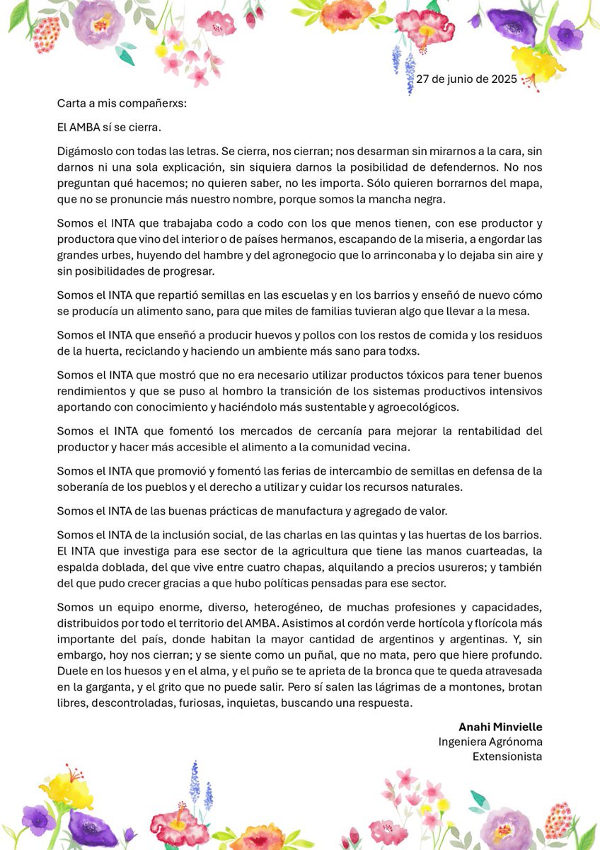 Helen 🇵🇾🇦🇷 (@el_enfoque_) on Twitter photo “El INTA que investiga para ese sector de la agricultura que tiene las manos cuarteadas, la espalda doblada, del que vive entre cuatro chapas, alquilando a precios usureros; y también del que pudo crecer gracias a que hubo políticas pensadas para ese sector.” “El INTA que investiga para ese sector de la agricultura que tiene las manos cuarteadas, la espalda doblada, del que vive entre cuatro chapas, alquilando a precios usureros; y también del que pudo crecer gracias a que hubo políticas pensadas para ese sector.”