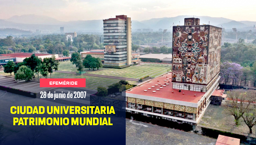 #UnDíaComoHoy de 2007 el Campus Central de Ciudad Universitaria fue nombrado Patrimonio Mundial por la Unesco 🌎. ¡#GOYA! ¿Cuál es tu rincón favorito de #CU? 💙💛 &gt; bit.ly/44jJ4KT
